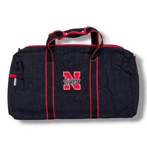 NWOT Alan Stuart Nebraska Huskers Black Duffel Bag